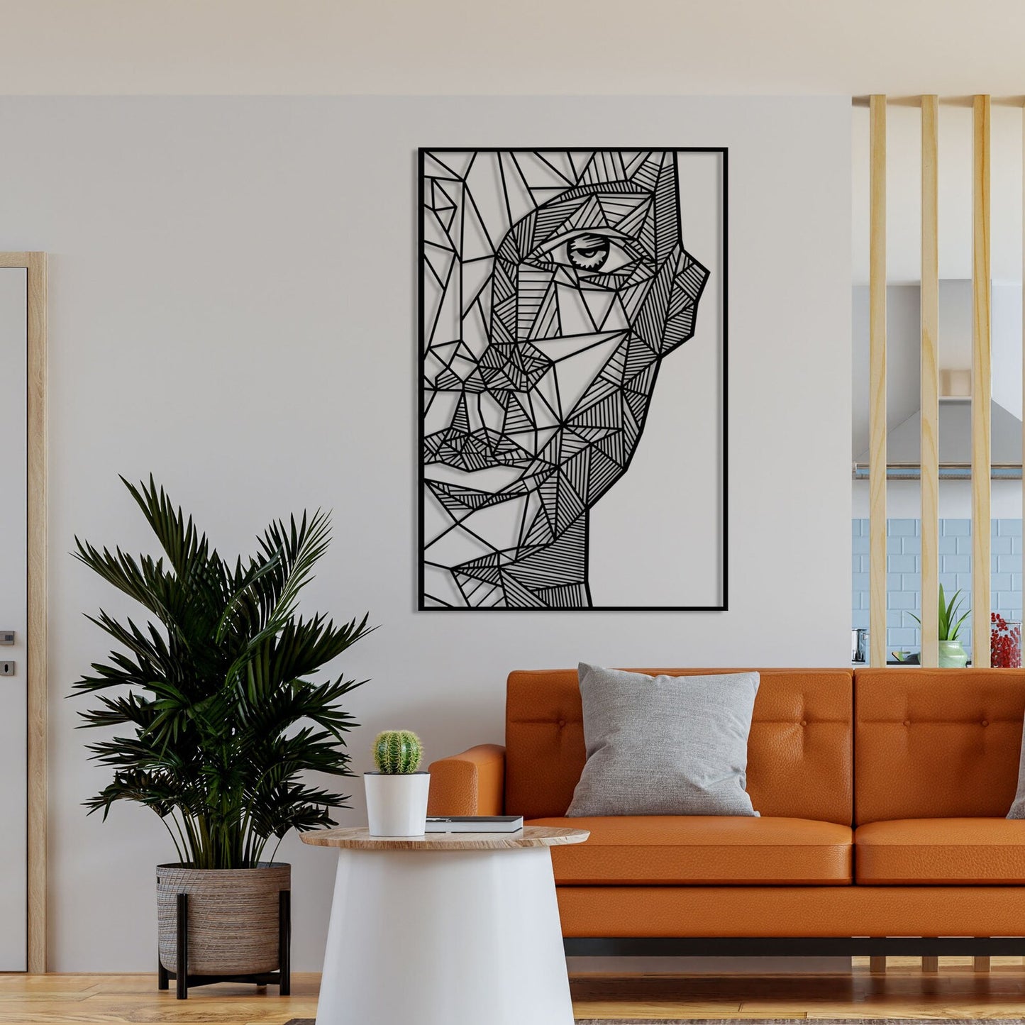 Abstract Modern Face Metal Wall Art Frame