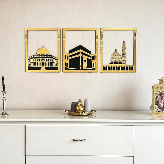 Masjid Al-Aqsa | Kaaba | Masjid An-Nabawi Islamic Wall Art