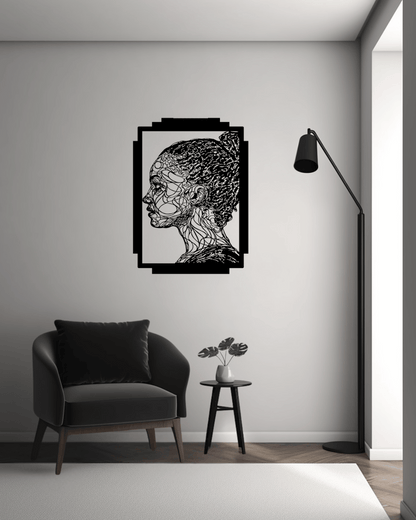 Abstract Face Metal Wall Art Frame