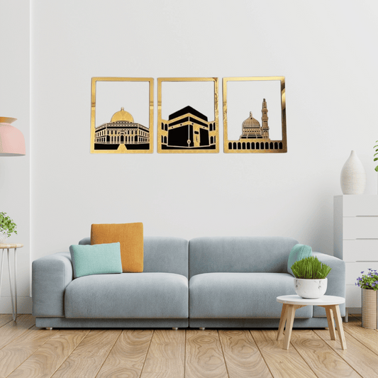 Masjid Al-Aqsa | Kaaba | Masjid An-Nabawi Islamic Wall Art