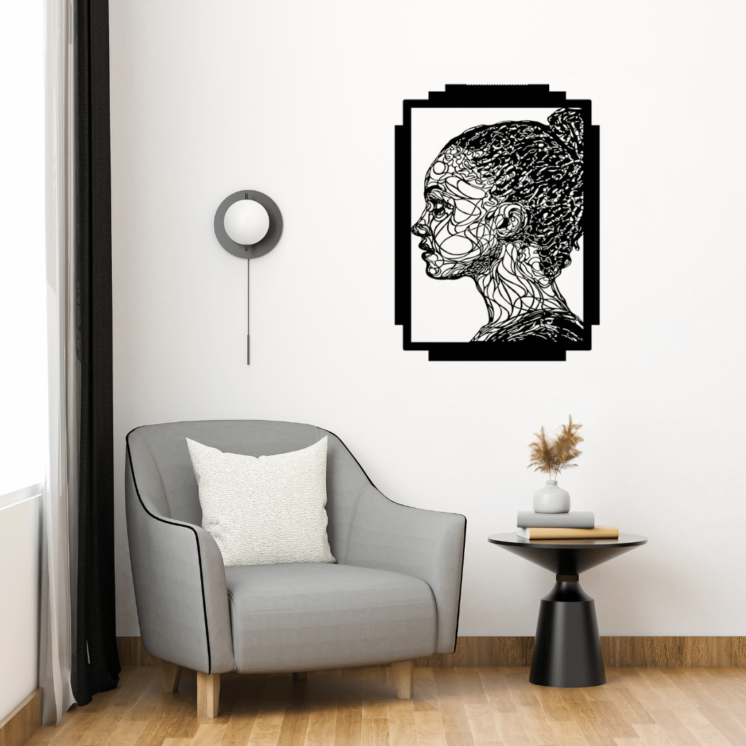 Abstract Face Metal Wall Art Frame