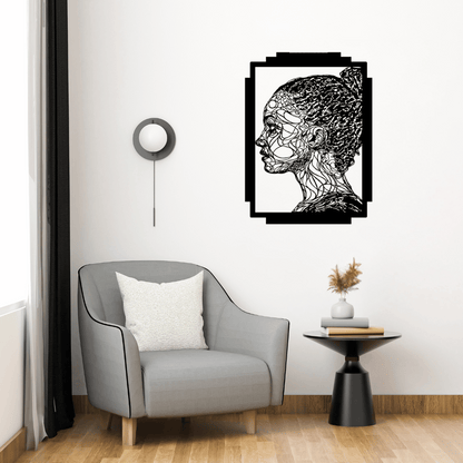 Abstract Face Metal Wall Art Frame