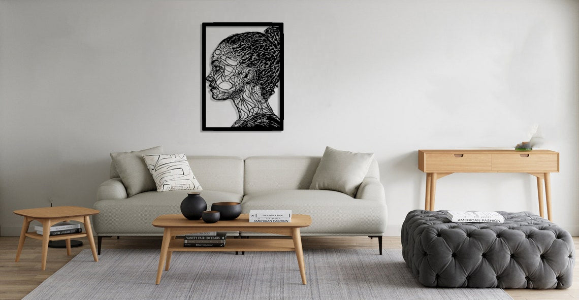 Abstract Face Metal Wall Art Frame