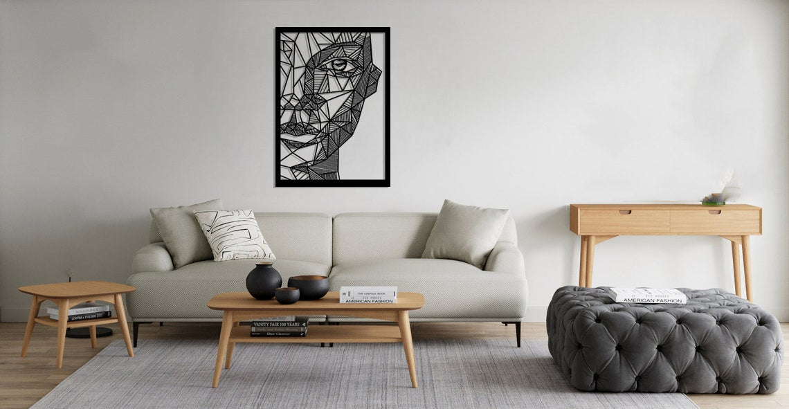 Abstract Modern Face Metal Wall Art Frame