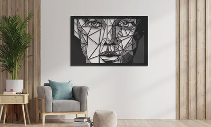Woman Face Metal Wall Art Frame