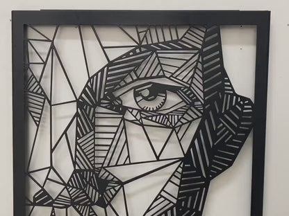 Abstract Modern Face Metal Wall Art Frame